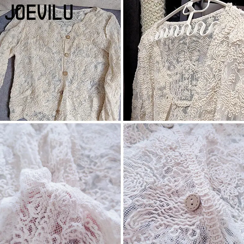 Lace Cardigan Summer Thin Sunscreen Shirts Super Fairy Hollow Out Top Spring and Autumn Sling Skirt with Blouse Fashion Shawl