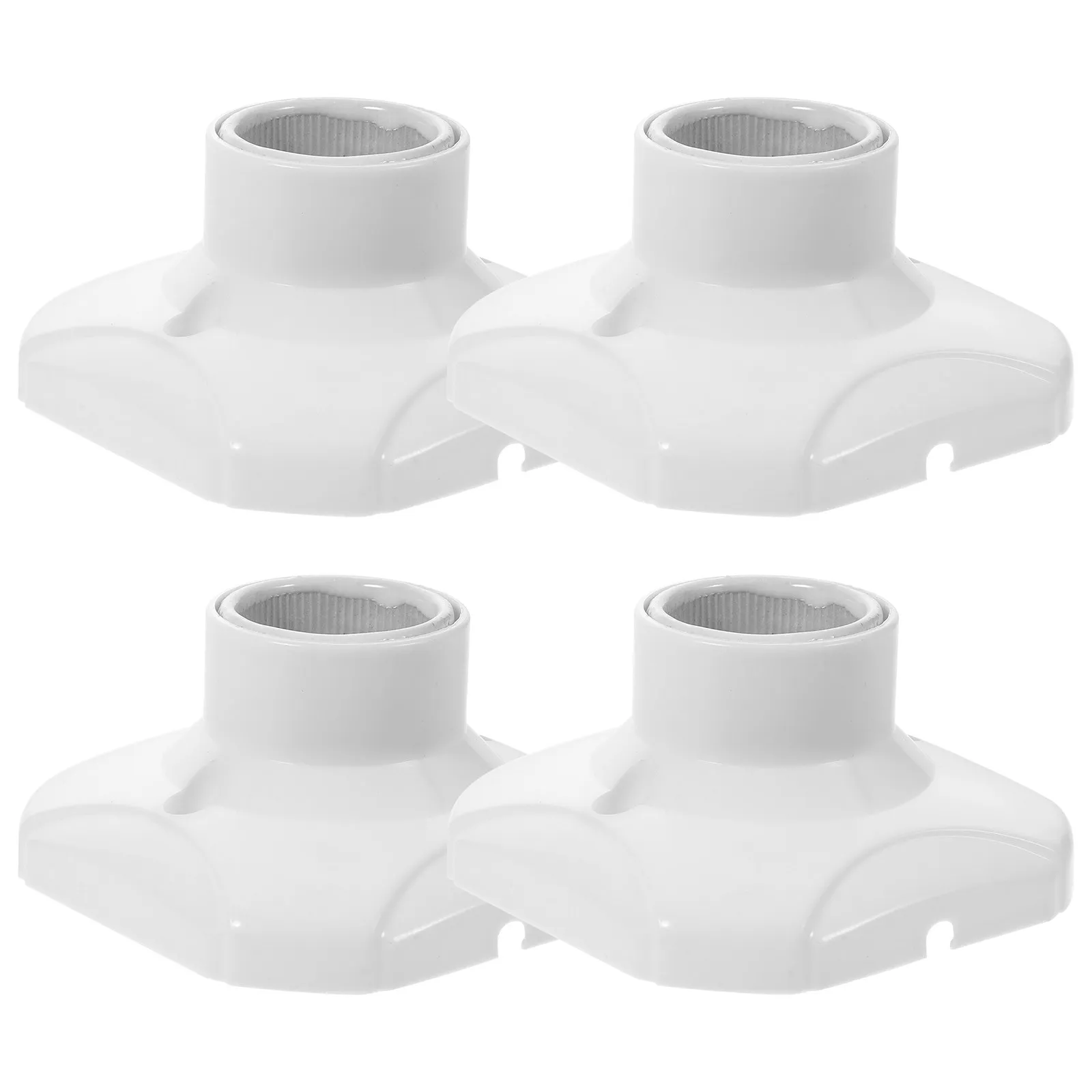 

4Pcs Lamp Socket E27 250V 6A Flat Bottom Light Base Square Ceramic Lamp Holder Suitable for Living Room Hallway Dining Area