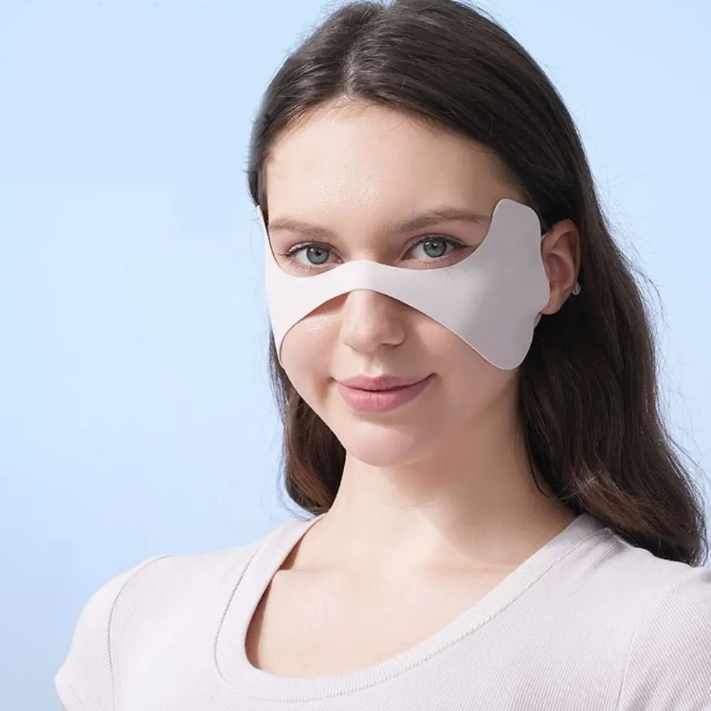 Солнцезащитный шарф для лица, ледяная шелковая солнцезащитная маска, тонкий нейлоновый летний чехол для лица, однотонная дышащая маска для лица, гнини для езды на велосипеде
