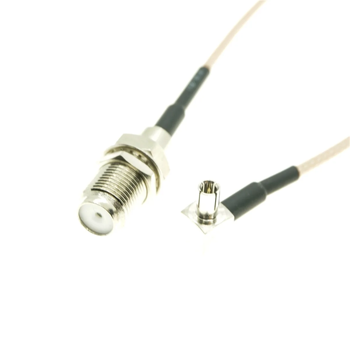 

RG316 F TV Female Jack Bulkhead to TS9 Male Right Angle Connector Crimp RF Coaxial Jumper Pigtail Wire Terminal