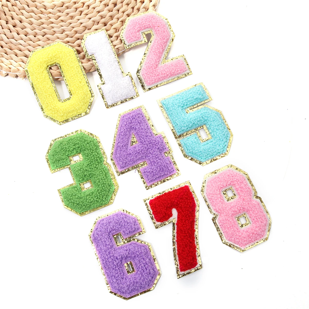 10pcs/lot 0-9 Number Patches Embroidery Number Ironing Patch Fabric for Bags Crafts Clothing DIY Sewing Appliques Supplies