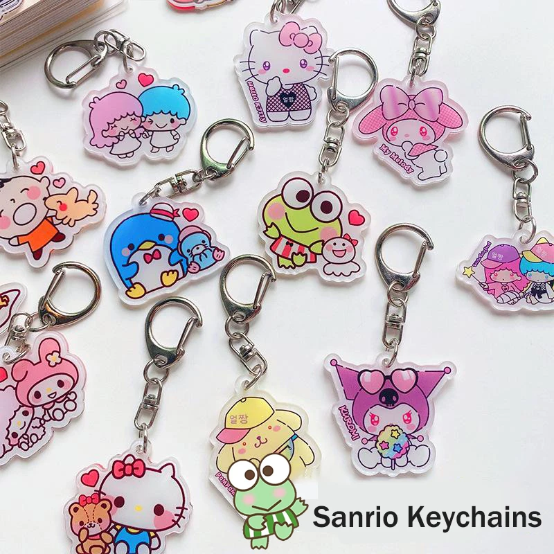 Porte-clés pendentif Sanurgente Kawali pour filles, Hello Kitty, Kuromi My Melody, Cinnamoroll, Pochacco Pompurin, Accessoires de sac, Jouets, Cadeau