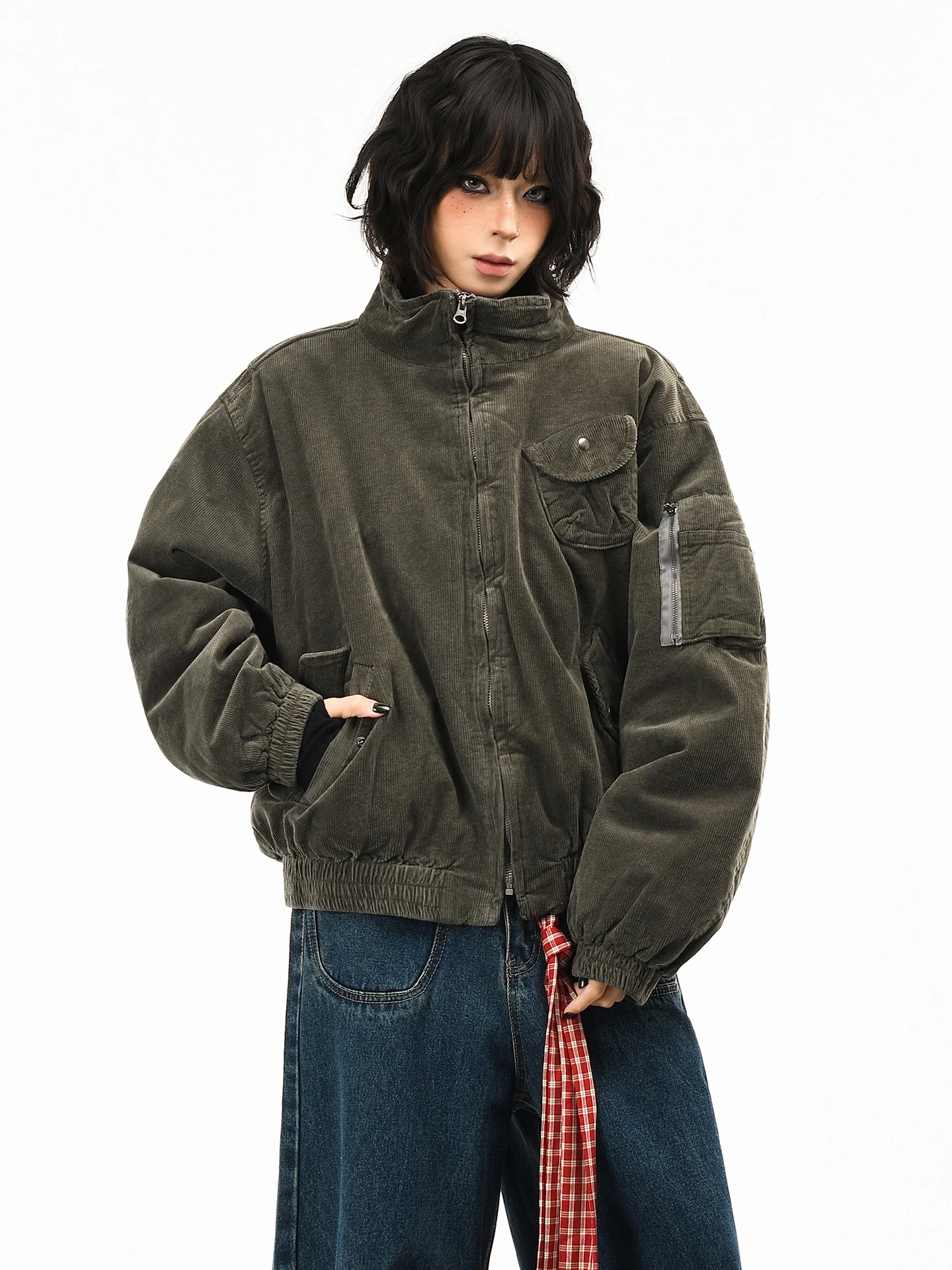 

Оригинальная американская ретро-куртка из вельвета с эффектом потертости, свободного кроя, из хлопка, для женщин и мужчин, зимняя рабочая одежда, винтажный стиль