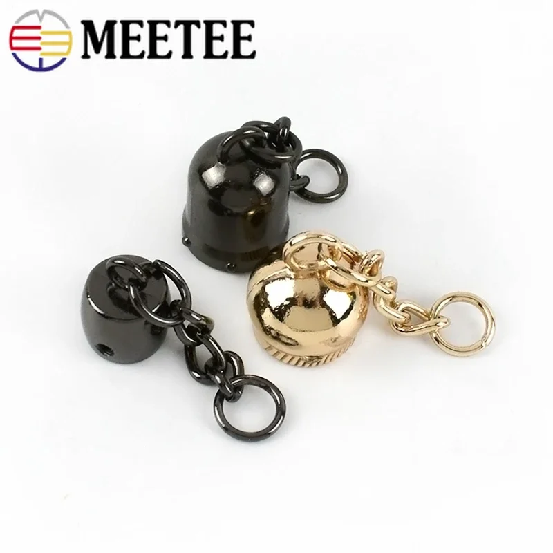 10/20Pcs Meetee Tassel Cap Bell Buckles Metal Stopper Rope Clasp Pendants Head Clothing Bags Decor DIY Hardware Accessories