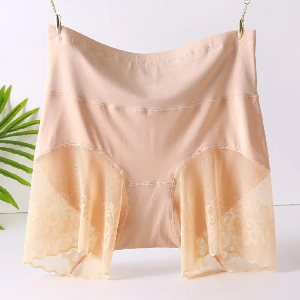 

Sweet High Waist Lace Mesh Safety Pants Anti-Glare Thin Seamless Panties Lingerie Large Size Underwear for Women Girl