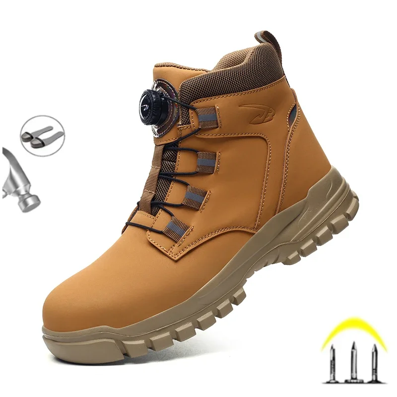 

New Fashion 2024 Waterproof Security Work Safety Boots Protective Leather Boots Anti-smash Anti-puncture Industrial Shoes