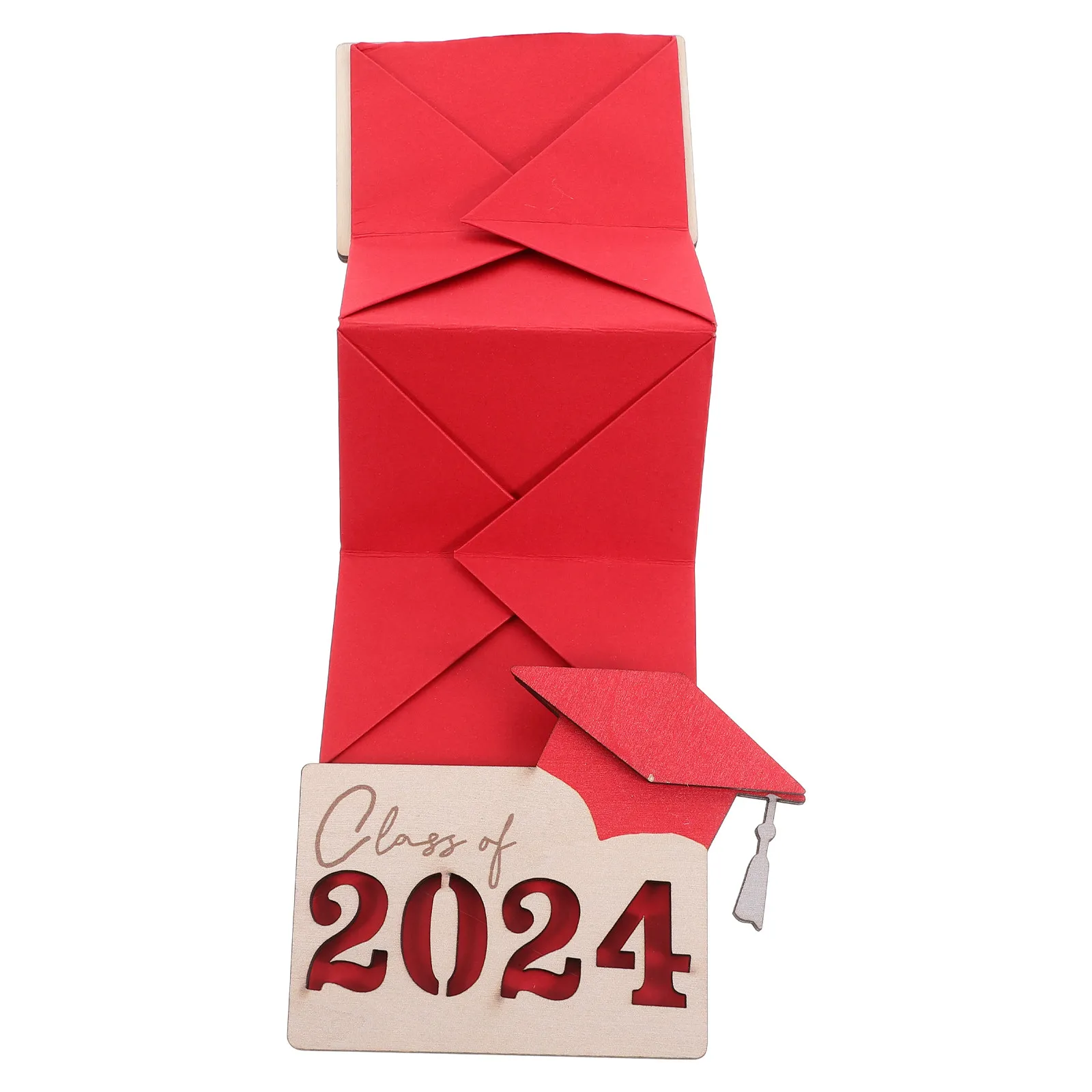 2024 Graduation Wooden Card Holder Premium Solid Wood Cards Organizer Elegant Design Graduation Gift Card Container Foldable
