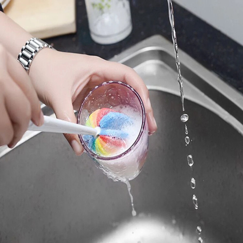 

5 pcs Bottle Long H for Small Cup Brushes Cup Milk Bottle Sponge Cleaning Glass Decanters Glass Reusable