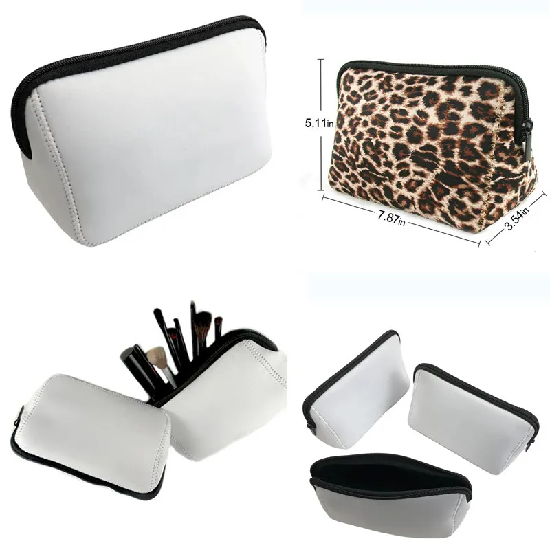 Sublimation Blank Baseball Softball Stock Pouch Cosmetic Makeup Bag White Neoprene Cosmetic Bag For Sublimation Print