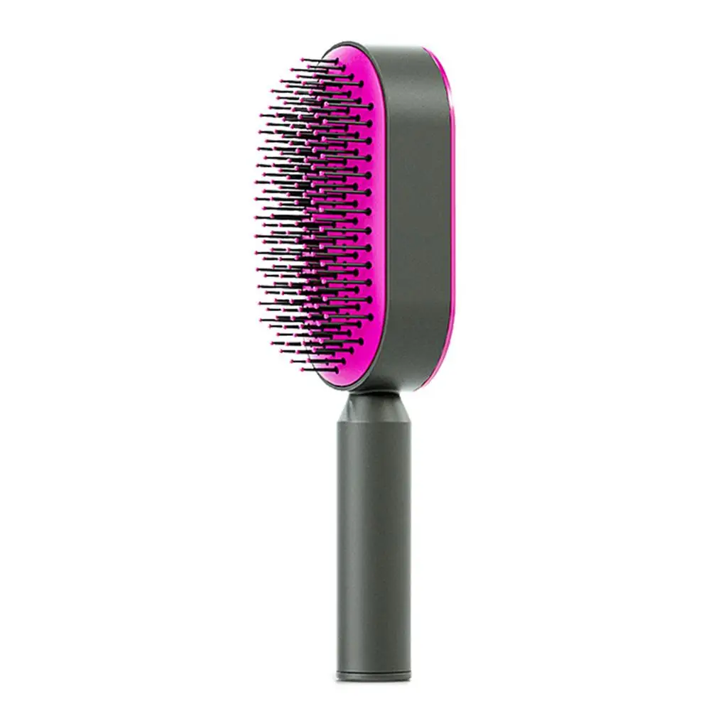 Self Cleaning Hair Brush For Women One-key Cleaning Hair Loss Massage Scalp Comb Anti-Static Hairbrush Dropshipping K7F7