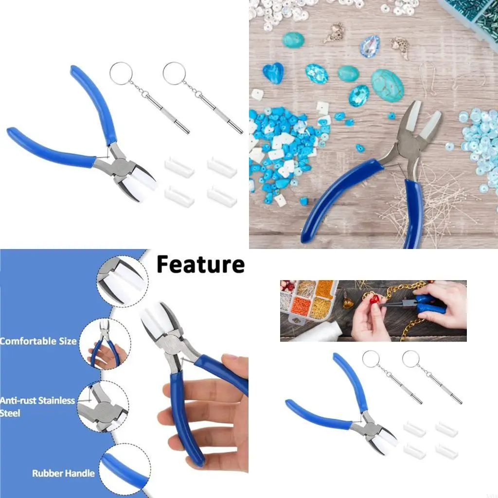 

X4YA Нейлоновая челюсть изготовления изготовления плоскогубцы с заменой и отвертками металлической проводной обертывание бисер