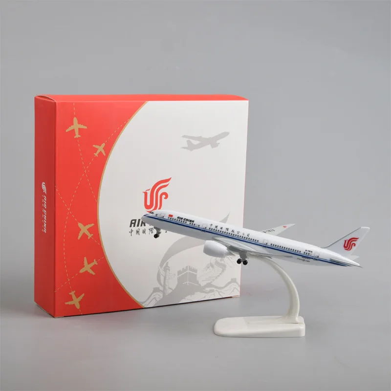 

20cm Air China B787 Airplane Model Kit 1/300 Scale Die-cast Metal Model Plane Kit with Stand for Collections Display or Toy Gift