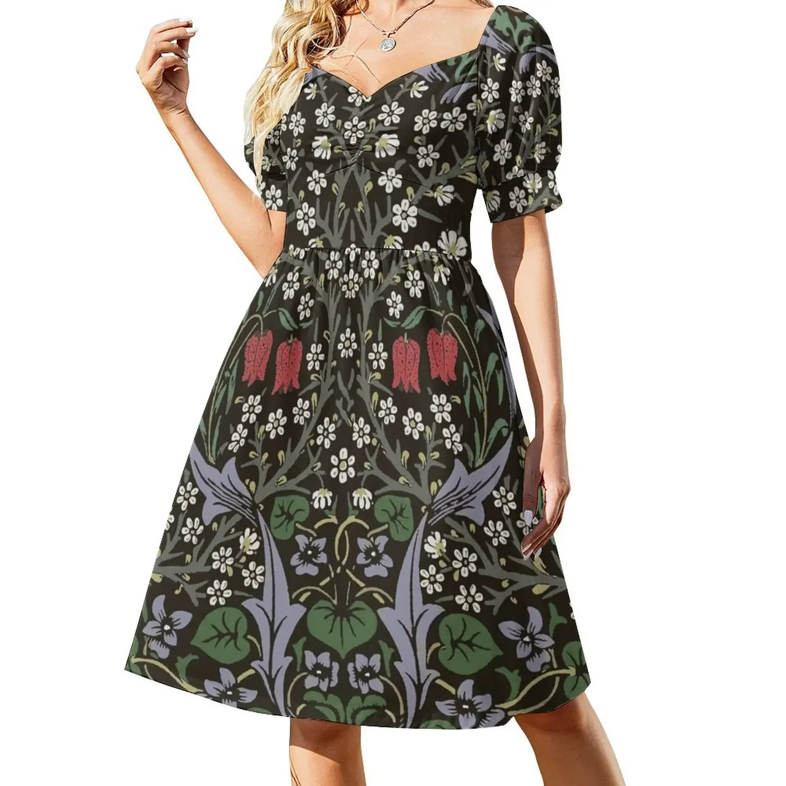 

William Morris Blackthorn Tapestry Art Print Floral Pattern Sleeveless Dress loose summer dress Dress