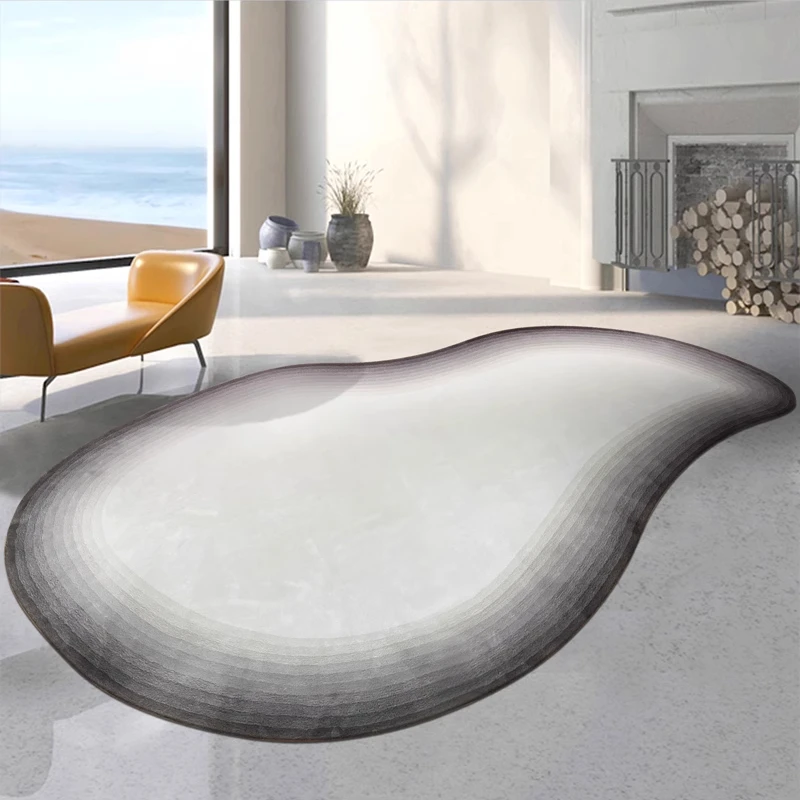 Thick Plush Lounge Floor Mat Irregular Shapes Rugs for Bedroom Home Fluffy Soft Rug Gradient Color Living Room Decoration Carpet