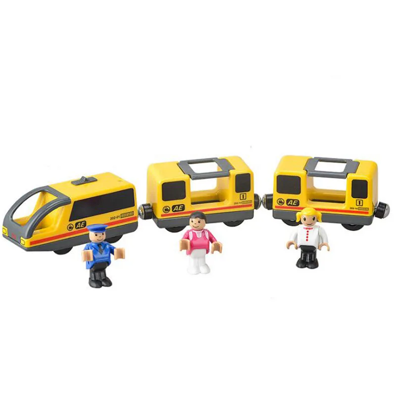 2025, lustiges elektrisches Zugspielzeug-Set für Kinder, Zug-Druckguss-Schlitzspielzeug, passend für Standard-Holz-Zuggleis, Eisenbahn, Geschenk für Kinder