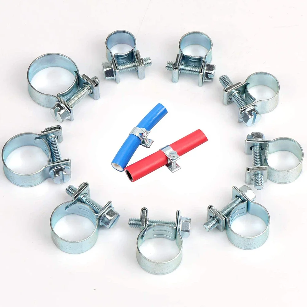 Schlauchklemmen, 135-teiliges Set Doppelohr-Klemmen 8-18mm Schneckenantrieb Kraftstoff- und Wasserschlauchklemmen Sortiertes Kit – Detail 2