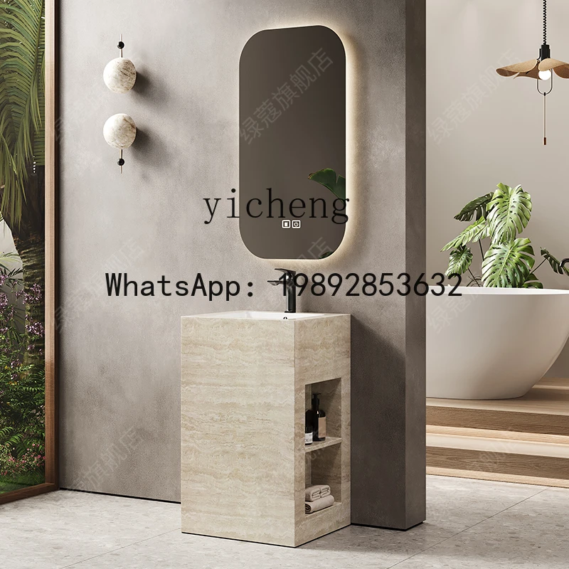 X1   rock slab column basin integrated ceramic basin floor-to-ceiling washbasin balcony outdoor storage washbasin