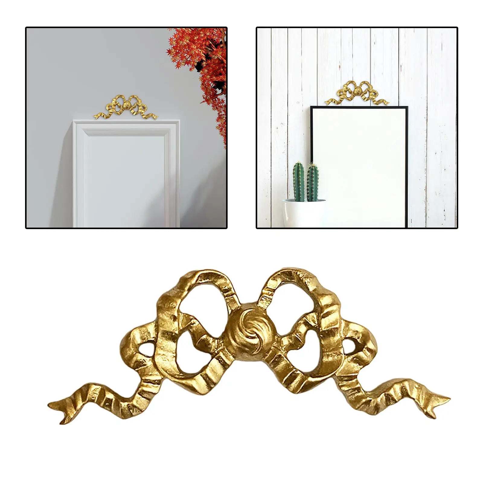 Bow Knot Wall Hanging Decor Bow Decoration Crafts Wall Sculpture Wall Applique for Photo Frame Porch Furniture Bedroom Mirror