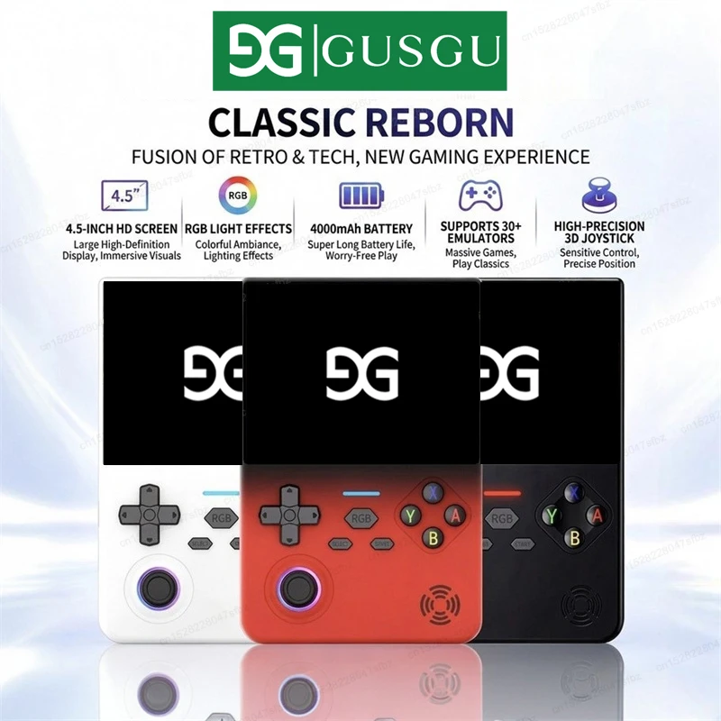 GUSGU H7 Open Source Retro Game Console 4.5" IPS Portable Linux Handheld Games Player Best Gaming Birthday Festival Gift 4000mAh