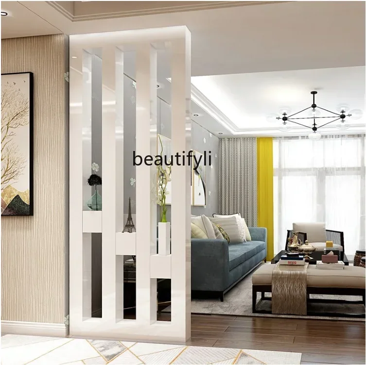 

a48 Modern foyer furniture partition white decorative column locker, feng shui screen original square column