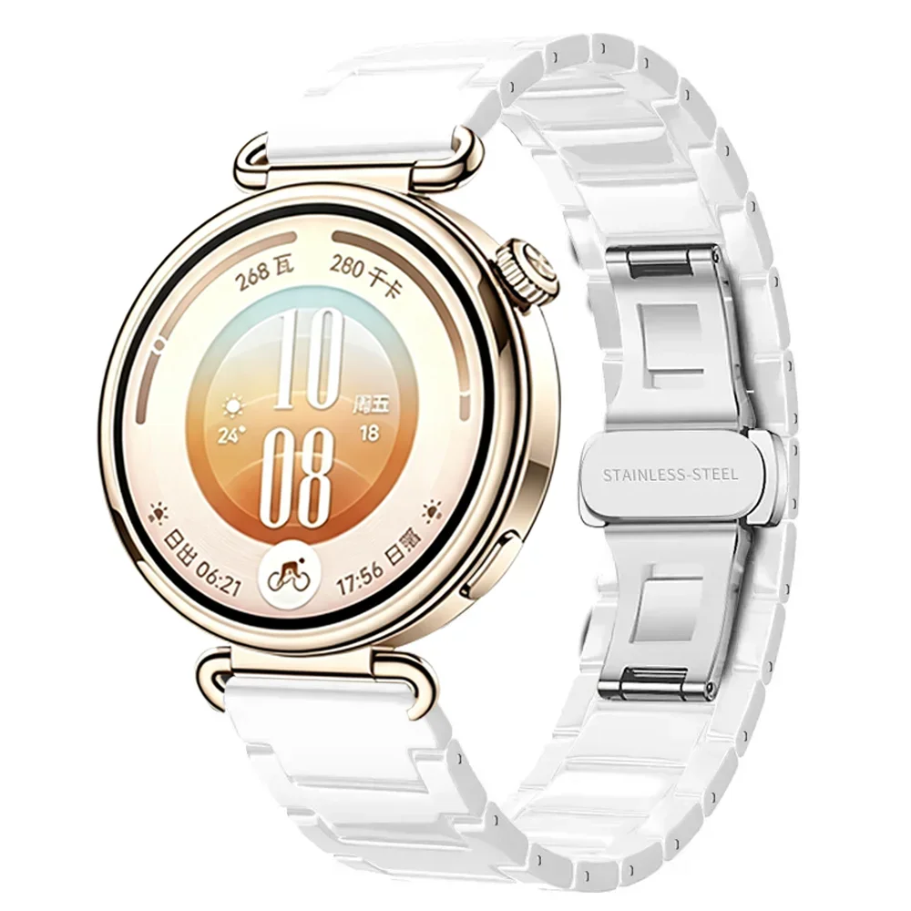 18mm Ceramic+Metal Band For Huawei Watch GT7 6 5 41mm GT5 Pro 42mm Wristband For OPPO Watch X3/X2 mini Garmin Venu 4 41mm Correa