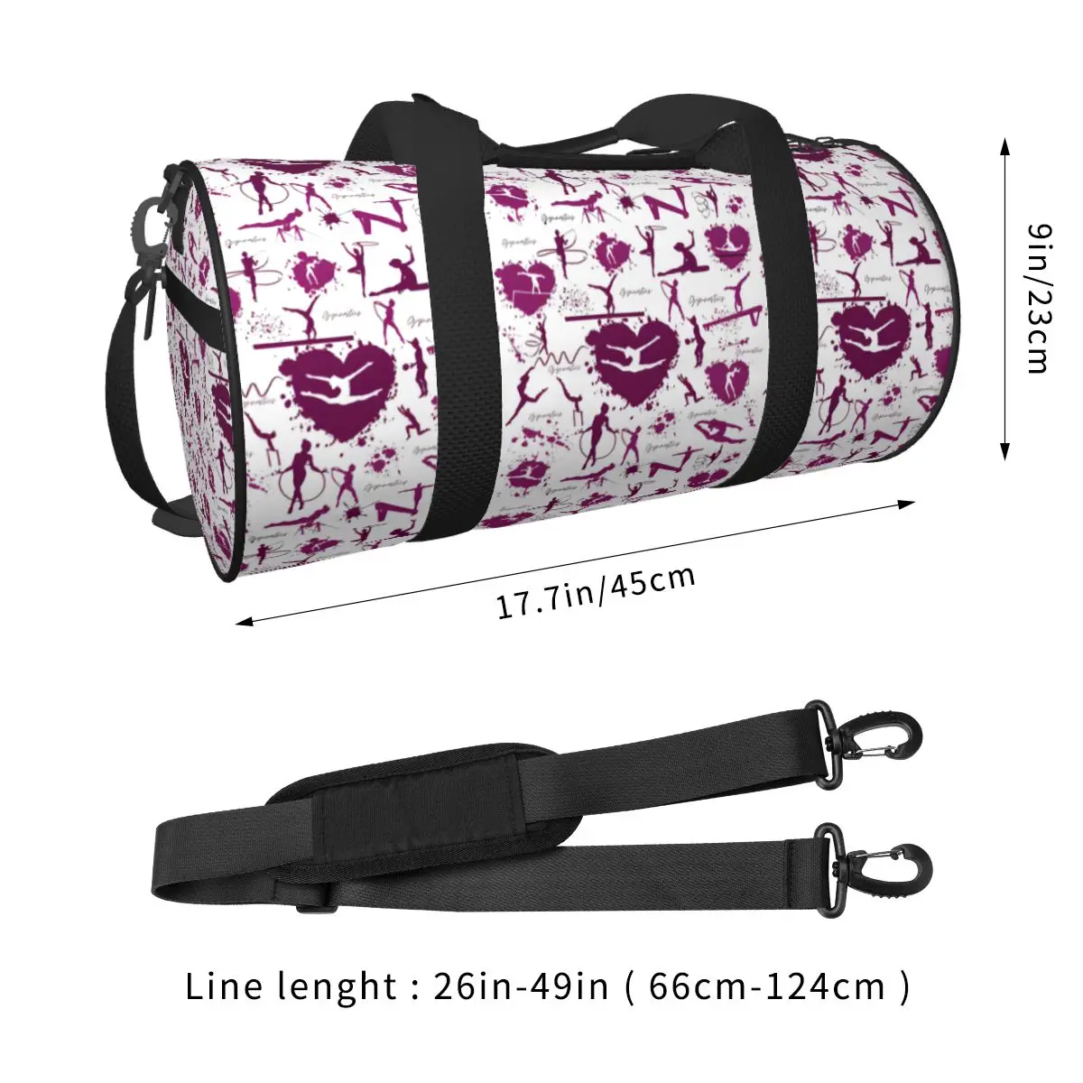 Eu Amo Ginástica-Bolsa de Fitness Vintage para Homens, Bolsa de Ginástica, Sacos Esportivos de Viagem, Padrão Masculino com Sapatos, Bolsas Portáteis