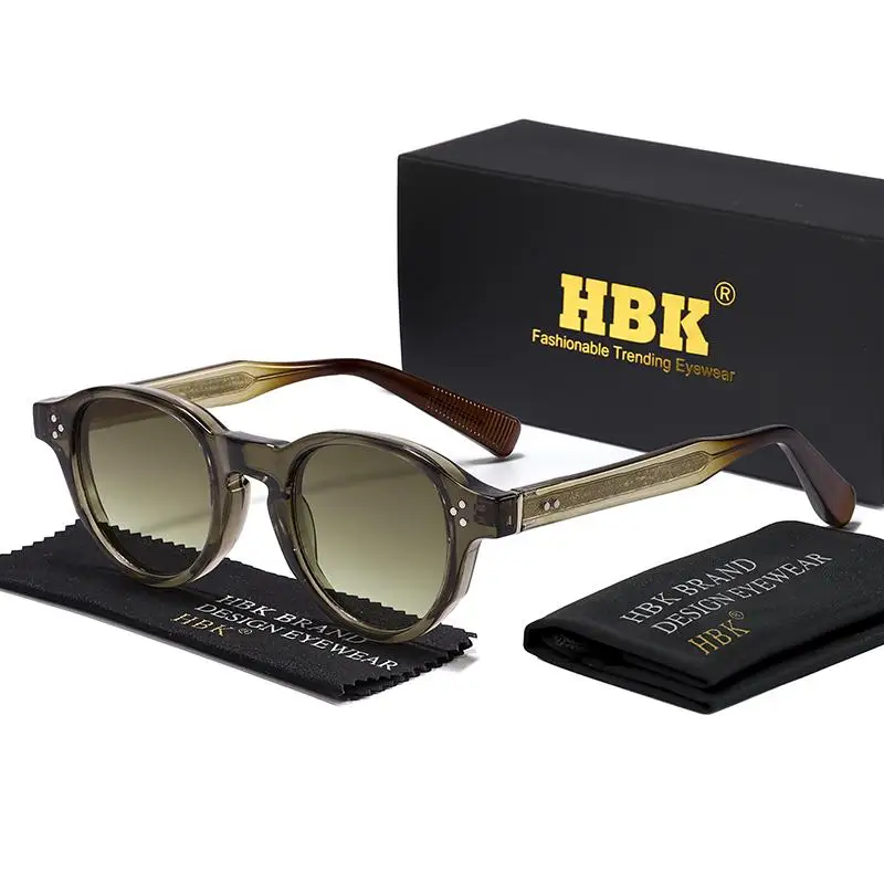 HBK Retro Einfache Herren-Sonnenbrille, runder Kern, Einsatzbein, Luxus-Sonnenbrille, Damen, Outdoor, Party, Urlaub, Reisen, ideale Wahl – Detail 9