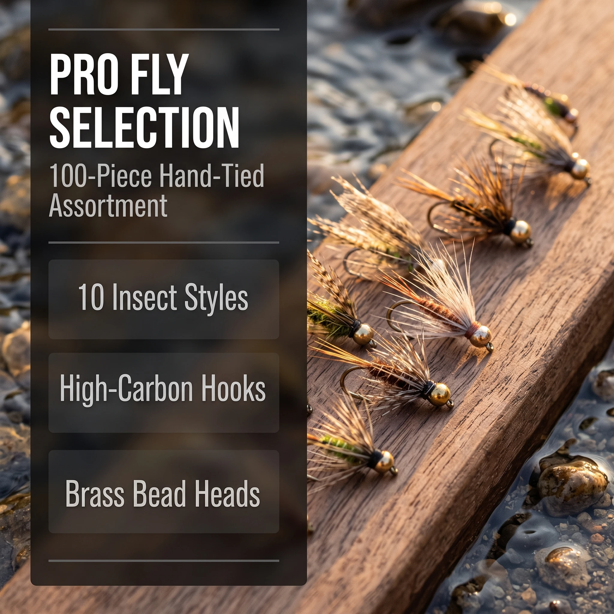 Value Pack Assorted Fly Fishing Flies 100pcs Dry Nymph Wet Classic Artificial Lures for Trout Freshwater Fly Fishing Tackle