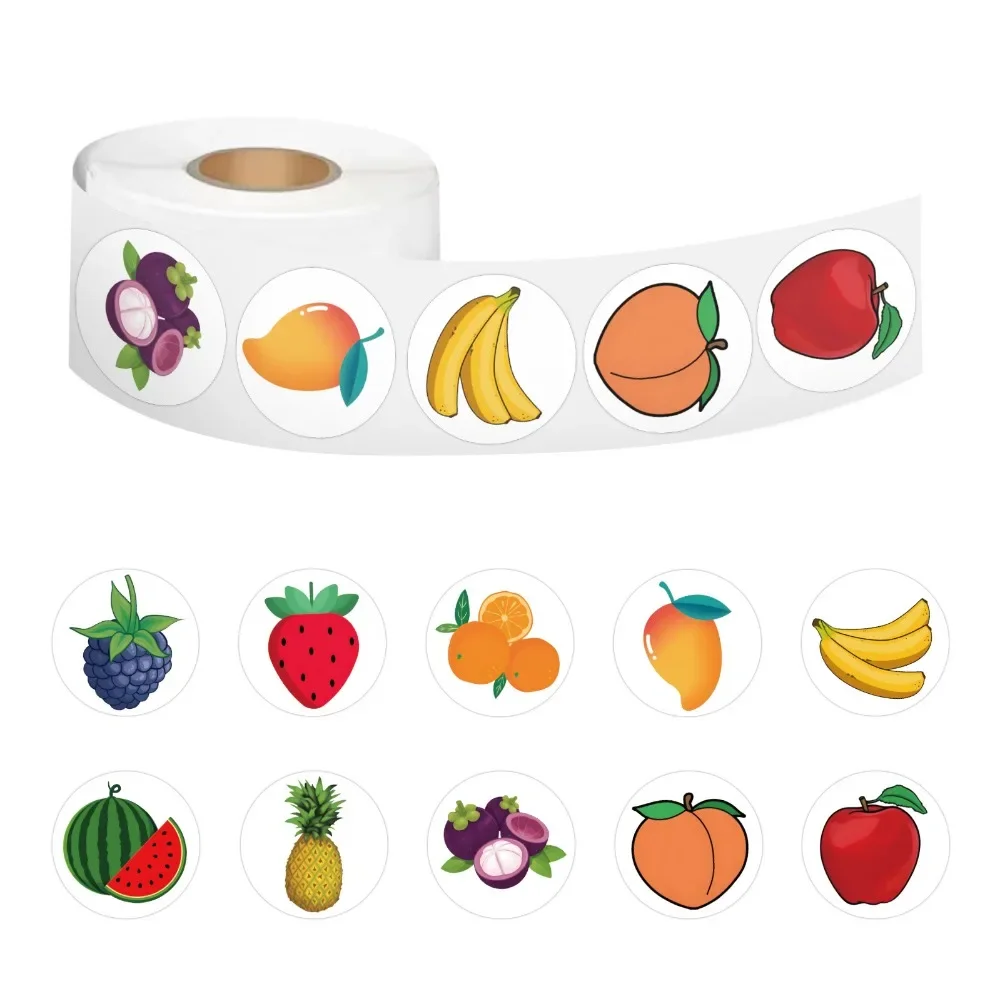 500PCS Vivid Fruit & Vegetables(Grape Cherry Carrot Bananas Apples) Stickers Pack Vinyl Stickers for Laptop Phone Refrigerator