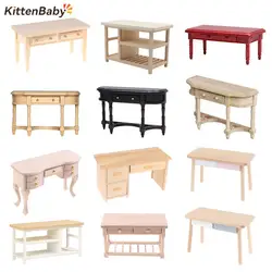 1:12 Dollhouse Miniature Furniture Table Coffee Table Computer Desk Dollhouse Livingroom Kitchen Leisure Table Model
