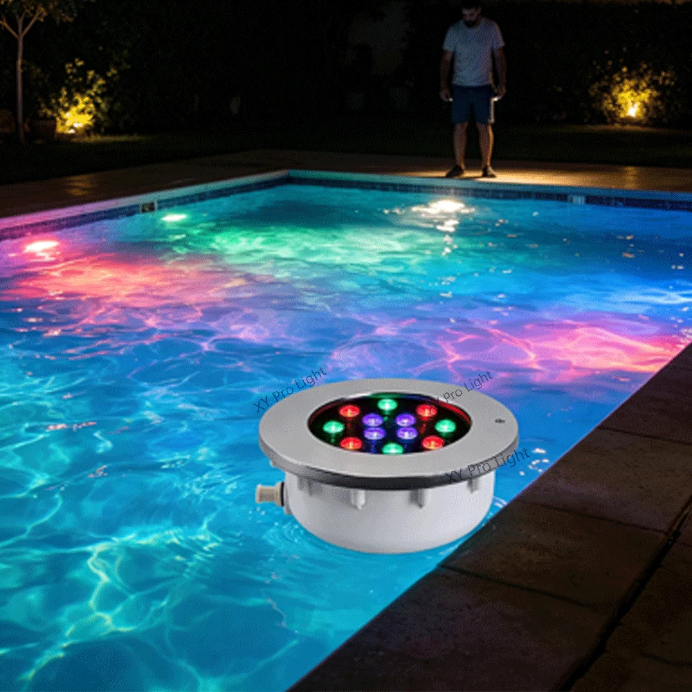 12W RGB LED Underwater Light Recessed Stainless Steel 6W 9W 12V Waterproof IP68 Fountain Lamp for Pool Marine Aquarium Lighting