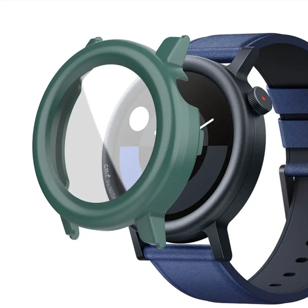PC+Tempered Protective Case Anti-Scratch Full Coverage Screen Cover Bumper Protector Shell for CMF Watch Pro 2