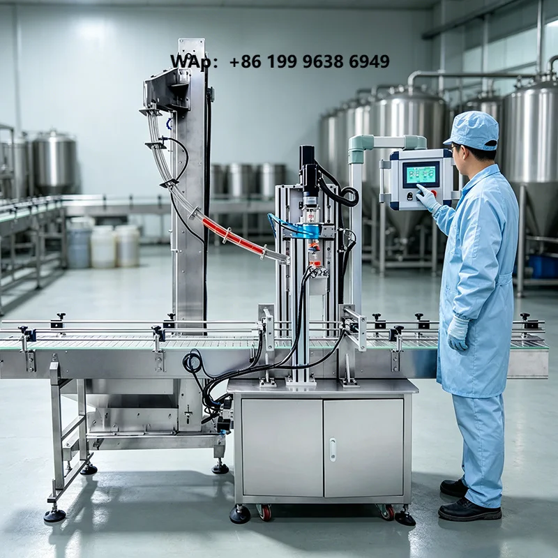 Servo Motor Automatic Capping Machine One Head Bottle Capping Machine with Feeder for Metal and Plastic Caps