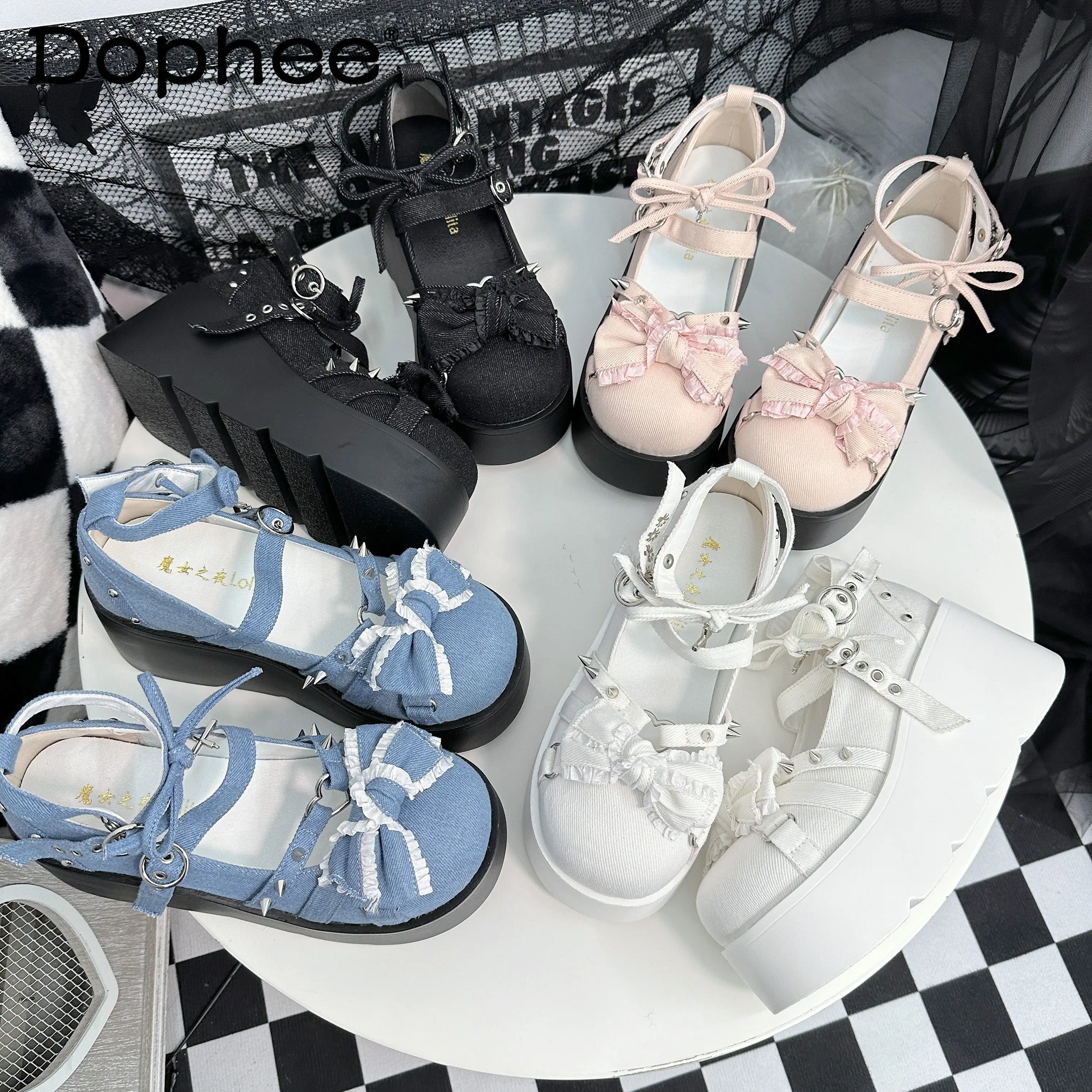 

Original Subculture Gothic Thick-Soled Platform Shoes Spring 2026 Women's Sweet Elegant Retro Lolita High Heels Mary Jane Shoes