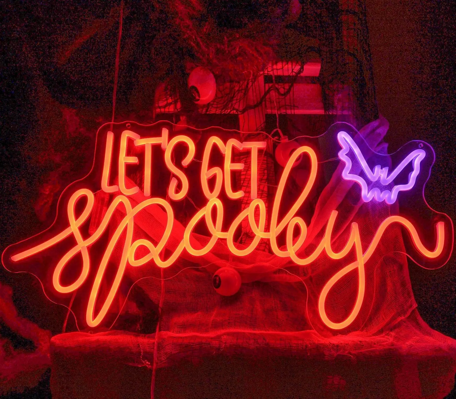 

Let's Get Spooky Neon Sign Halloween Neon Sign Neon Sign Halloween Decor Light up Family Holiday Decor Halloween Decor Хэллоуин