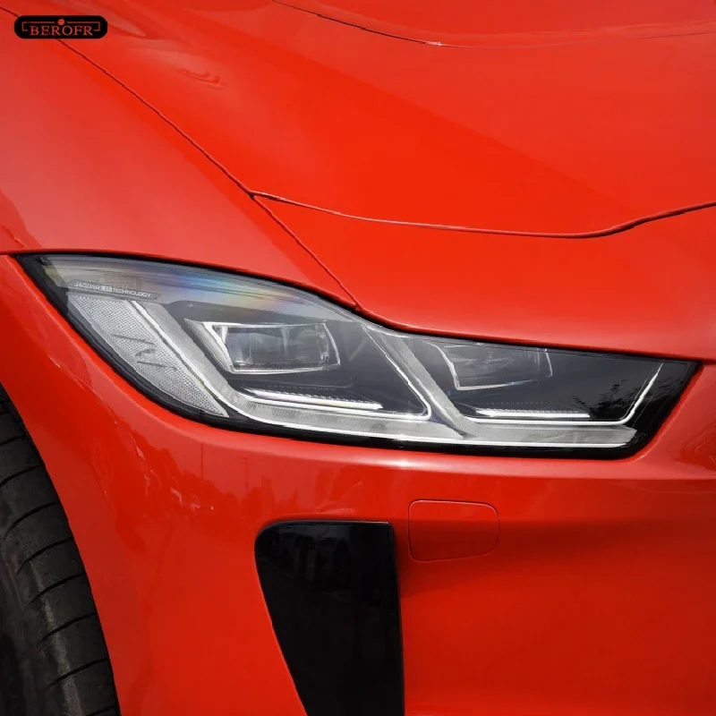 For Jaguar I Pace 2018-On Car Headlight Protective Tint Film Smoke Black Transparent TPU Light Protection Sticker Accessories