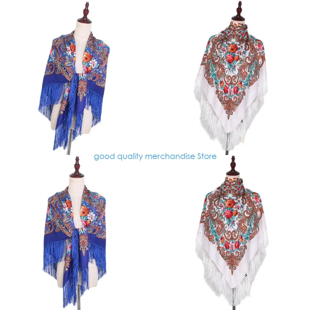 

Y5JD Ethnic Design Scarf Neck Wrap Shawl Double Purpose Home Outdoor Activity Wear