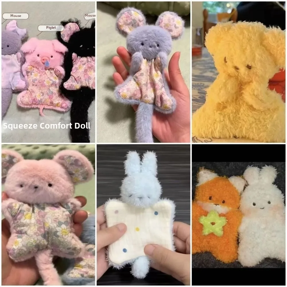 Comfort Soft Hand Puppet Doll Mouse Rabbit Puppy Design Plush Cartoon Animal Doll Toy Stress Relief Squeeze Dolls