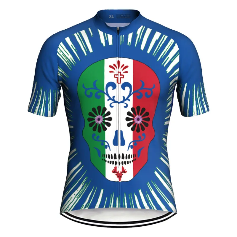 Short Sleeve Cycling Jersey, Bike Top, Summer MTB Shirt, Sport Clothes, Downhill Ciclismo, Cyclist Jersey Jacket, Italy Skull