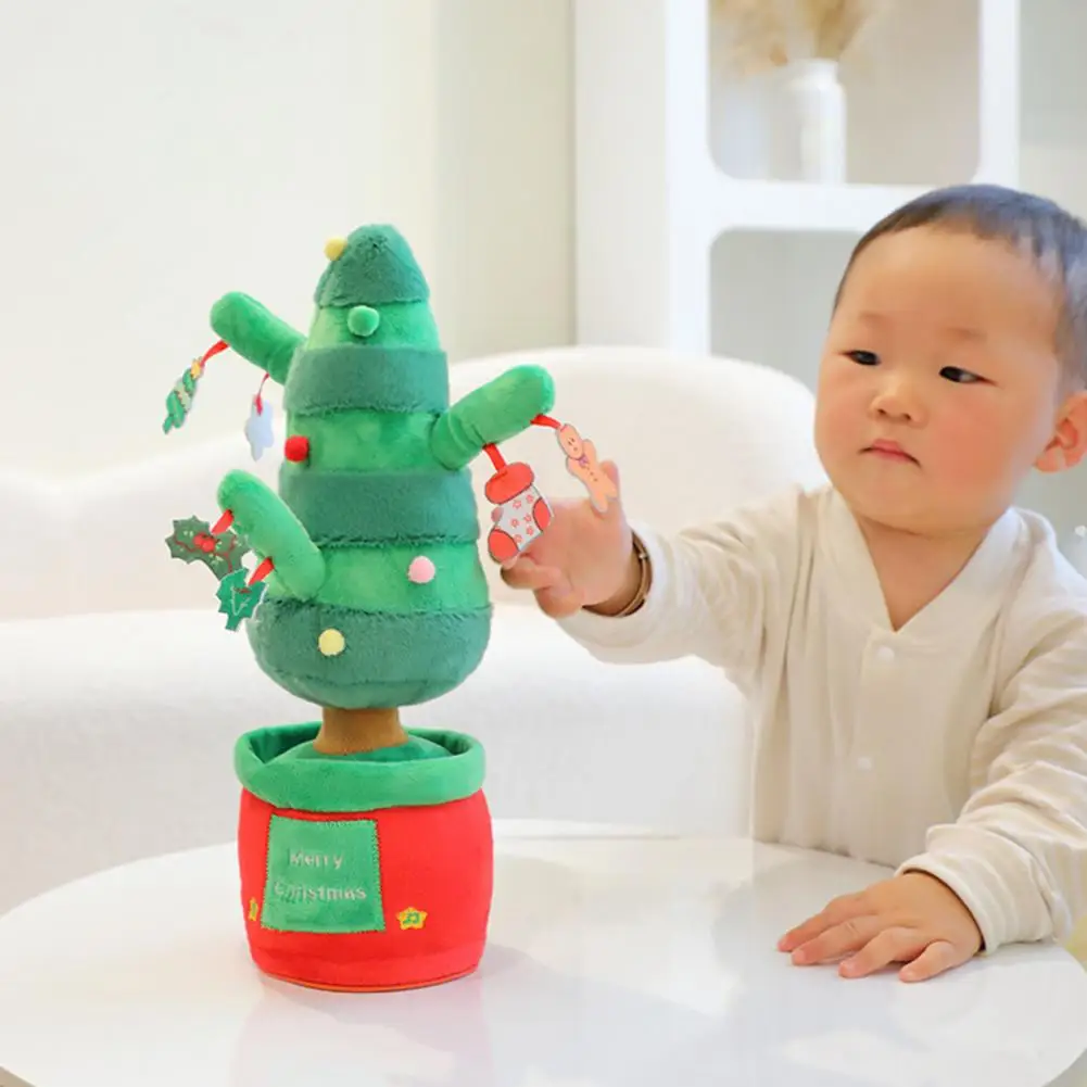 Árvore de natal em vaso brinquedo crianças conjunto de brinquedos de natal falando dança cantando boneco de neve em vaso papai noel árvore de natal festa de férias