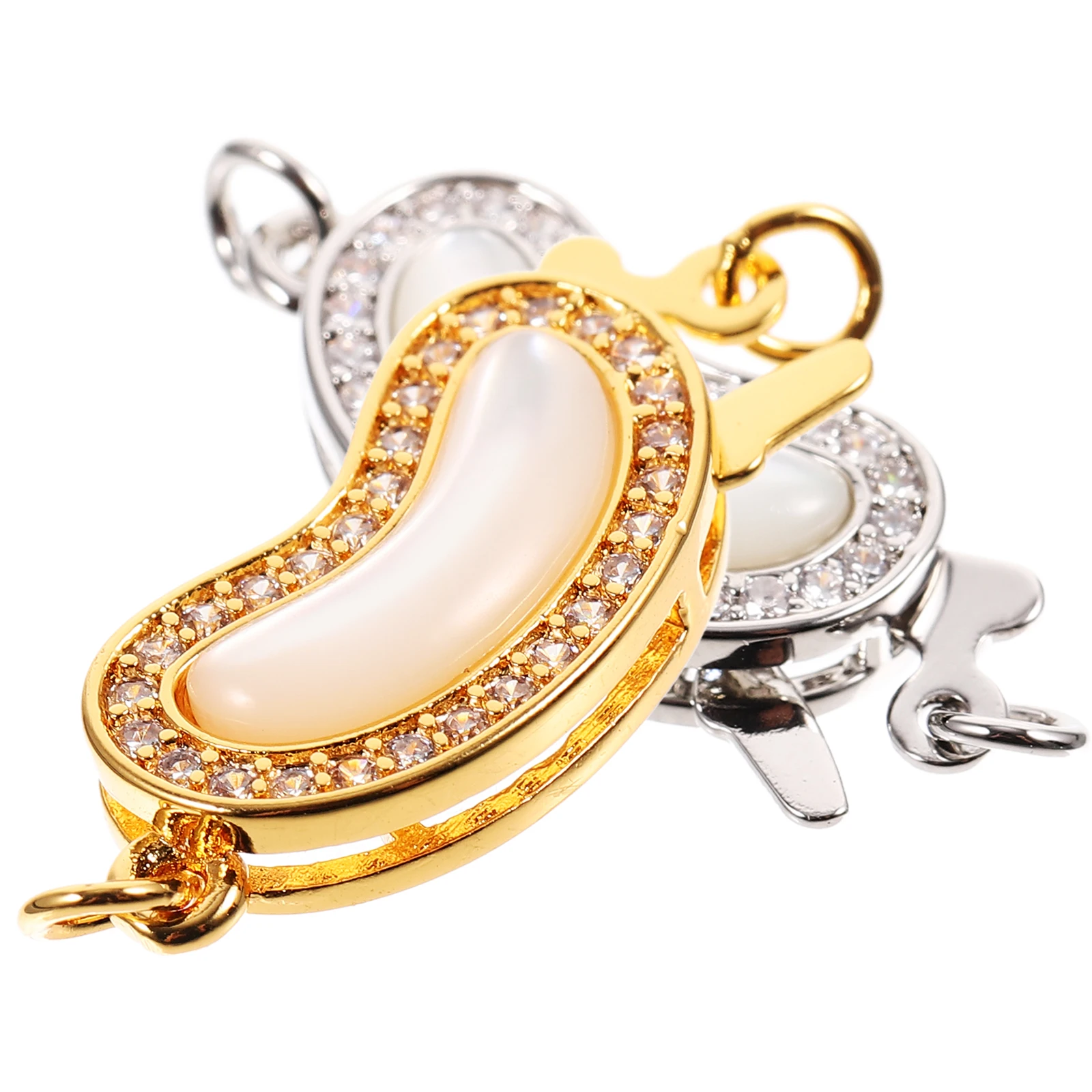 

2Pcs Shell Necklace Buckle Pearl Layering Clasps Connector Accessories Bracelets Jewelry Silver Gold DIY Supplies
