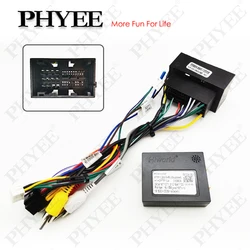 52Pin Harness CAN Bus Decoder, SWC Retention RCA P&P 16Pin Android, for Fiat 500 500L Doblo Ducato 500X Egea Tipo (2015-2022)