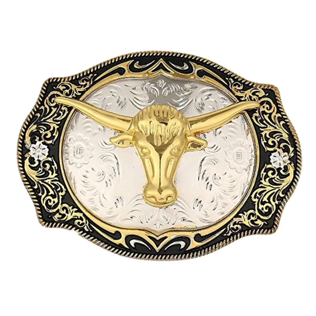 Men Classic Belt Buckle Western Cowboy Cowgirl Engraved Belt