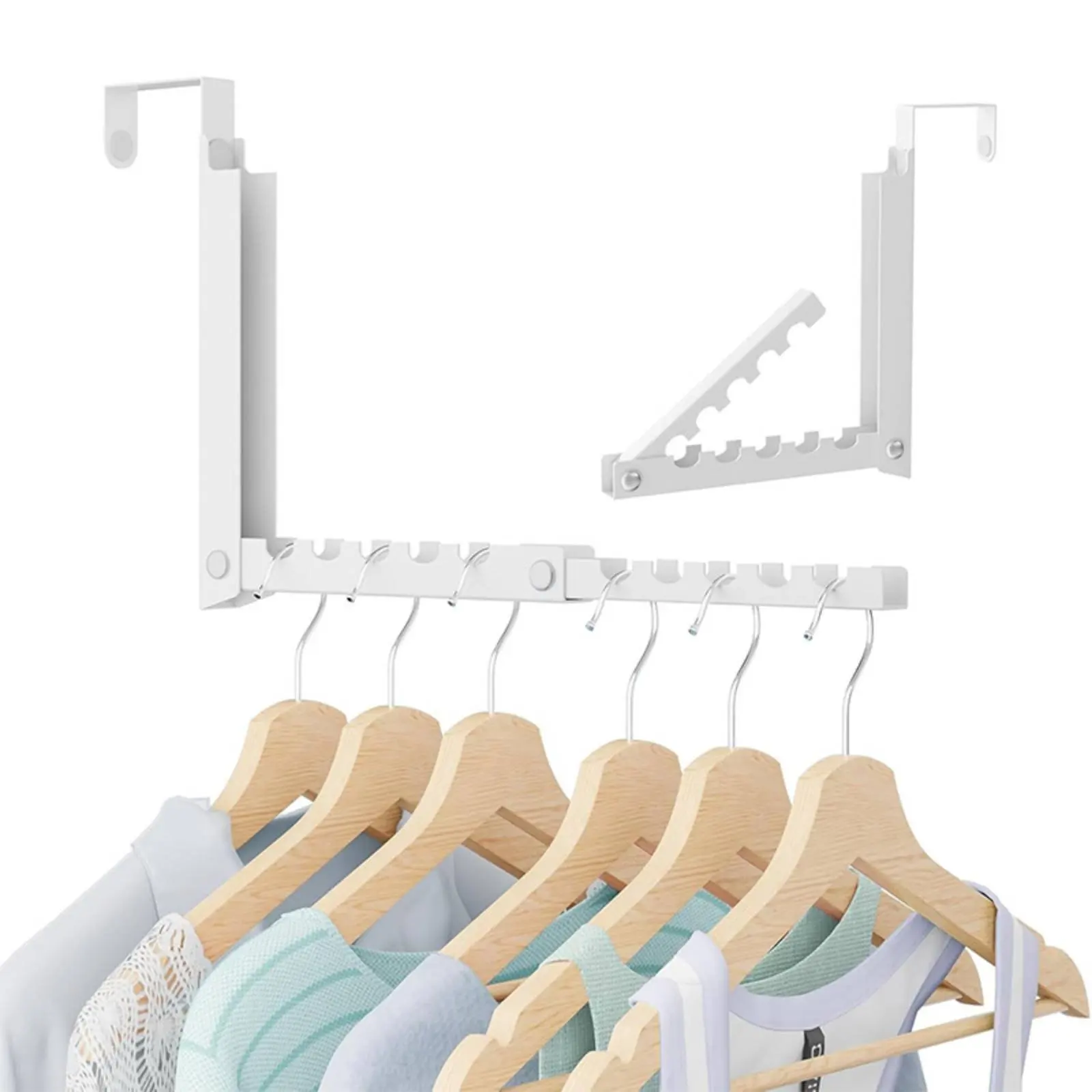 Extendable Door Drying Rack Space Saving over the Door Clothes Rack Portable Laundry Hanger Rust-Resistant for Bathroom