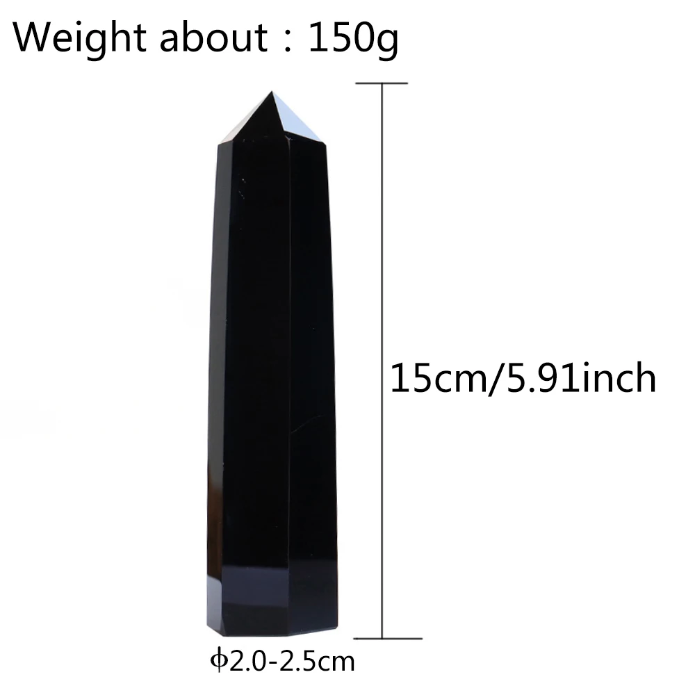 15cm Obsidian Pillars  Vitreous Luster  Absorbs Negative Energy, Wards Off Evil & Eases Anxiety  Home Feng Shui Stone