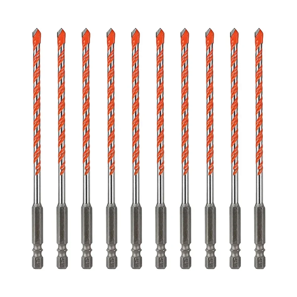 

10pcs 6mm Concrete Carbide Drill Bits Set Hex Shank Masonry Cement Tile Drill Bit Drilling For Glass Brick Plastic Cement Tile