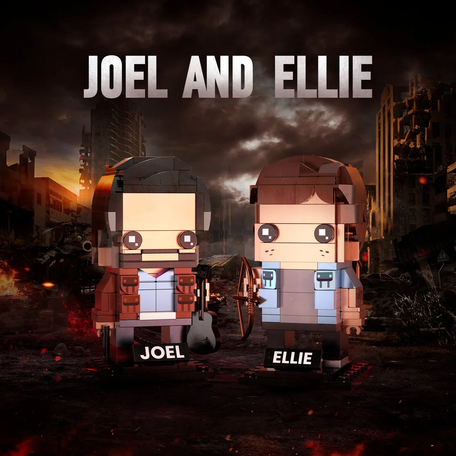 NEW last Survivored Joel and Ellie Brickheadz Building Block Set Ideas Movie Figures Model Toys Kids Gifts