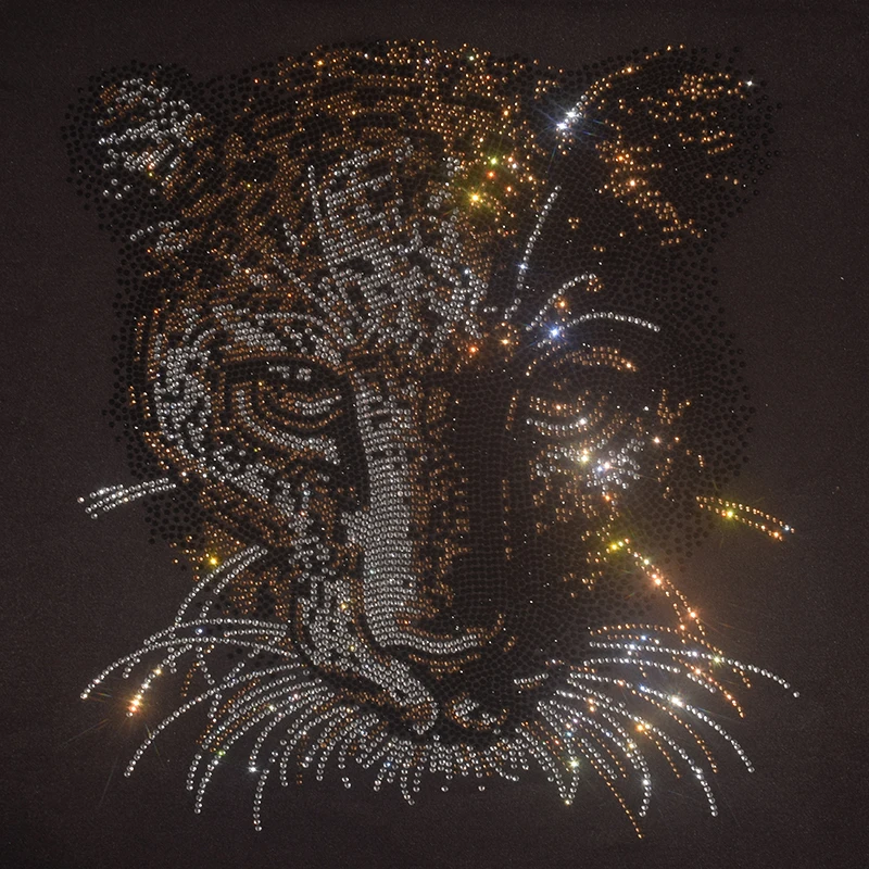 High-quality diamond DIY rhinestone leopard pattern ironing on sweaters, T-shirts, sweatshirts, denim jackets