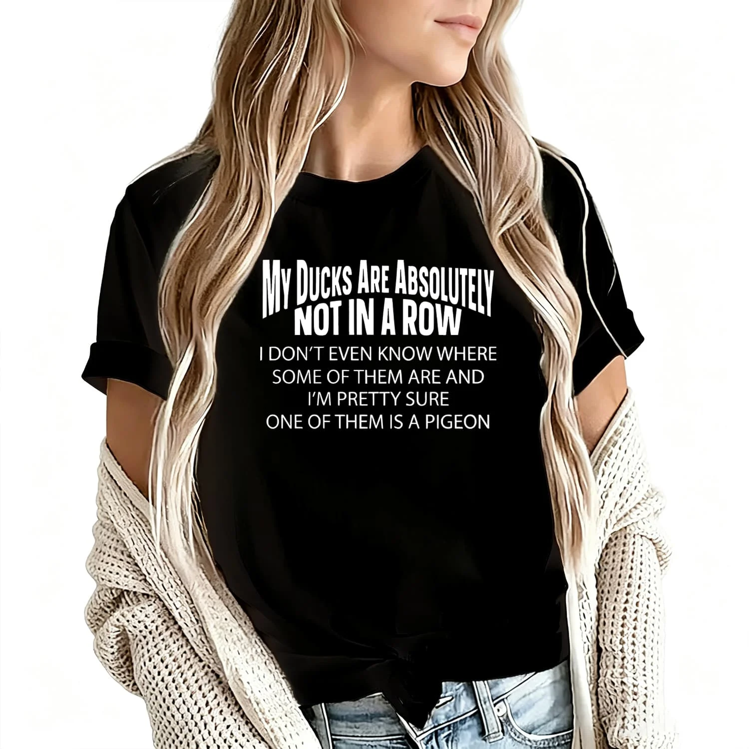 My Ducks Are Absolutely Women's T-Shirt 100% Cotton Funny Graphic Short Sleeve Tee Novelty Shirt Casual Crew Neck Top S-5Xl