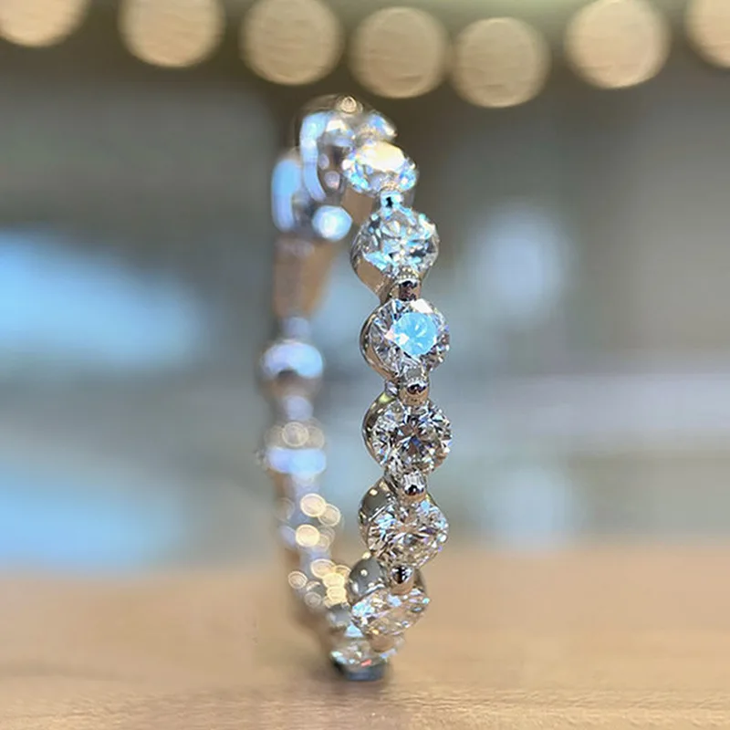 مجوهرات جديدة أوائل ربيع 2026 مرصعة بدائرة كاملة من خاتم الزركون للنساء بتصميم بسيط #1